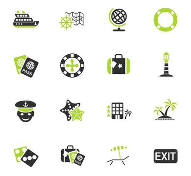Cruise icon set Stock Illustration