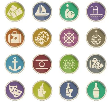 Cruise icon set Stock Illustration
