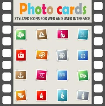 Cruise icon set Stock Illustration