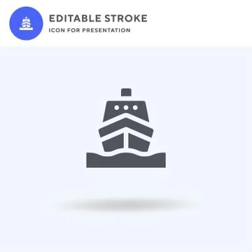 Cruise icon vector, filled flat sign, solid pictogram isolated on white, logo Stock Illustration