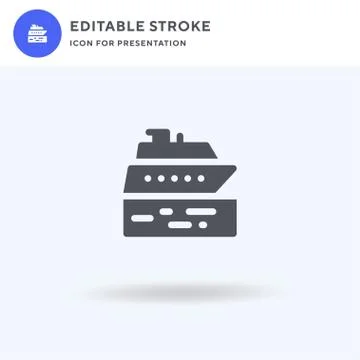 Cruise icon vector, filled flat sign, solid pictogram isolated on white, logo イラスト素材