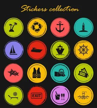 Cruise icons Stock Illustration