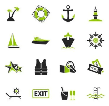 Cruise icons set Stock Illustration