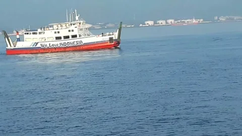 Cruise to the island of Java from the land of Bali Video stock 237218704