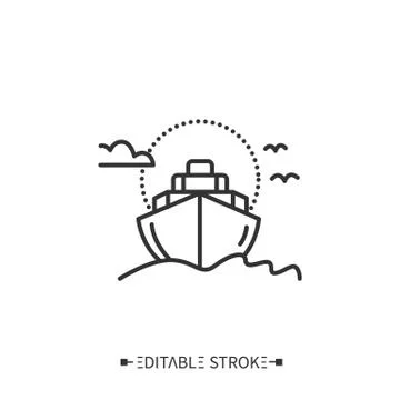 Cruise line icon. Editable vector illustration Stock Illustration