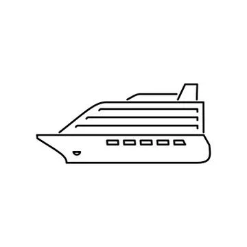 Cruise liner icon simple flat vector illustration Stock Illustration