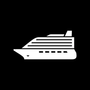 Cruise liner icon simple flat vector illustration Stock Illustration