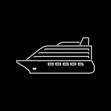 Cruise liner icon simple flat vector illustration Stock Illustration