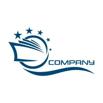 Cruise liner logo Stock Illustration