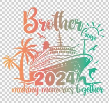 Cruise Memory ship and palm trees vacation design Stock Illustration