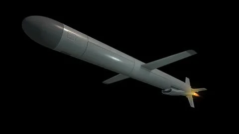 Cruise missile. 3D render Illustrazione stock