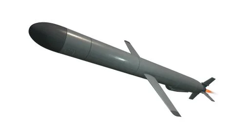 Cruise missile. 3D render Stock Illustration