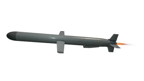 Cruise missile. 3D render Illustrazione stock