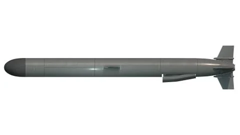 Cruise missile. 3D render Stock Illustration