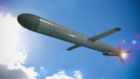 Cruise missile. 3D render Stock Illustration