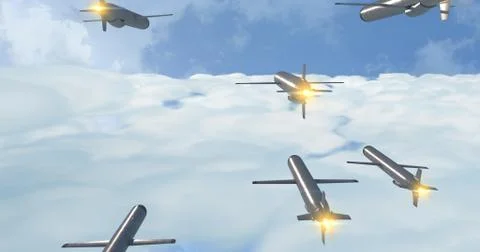 Cruise missile. 3D render Stock Illustration