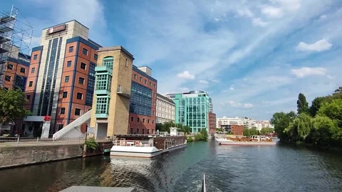 A cruise on the River Spree Stock Footage 308856572