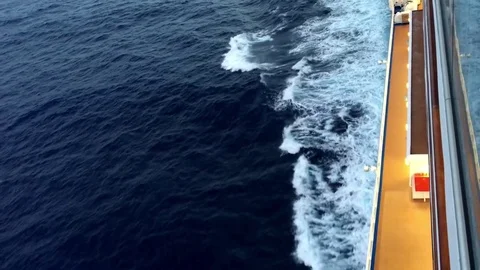 Cruise Ship and Wake Stock Footage 73557708