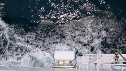 Cruise ship breaks the waves Stock Footage 303790980