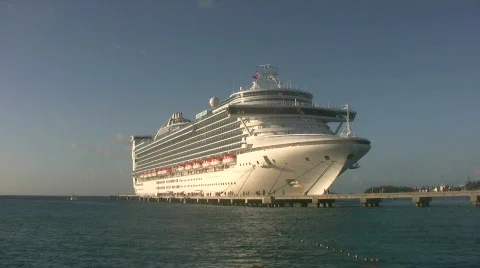 Cruise ship in the Caribbean Stock Footage
