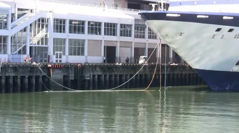 Cruise Ship Casting Off Stock Footage 16301110