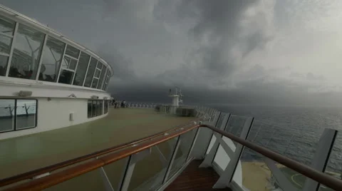 Cruise Ship cloudy sky Stock Footage 46627319