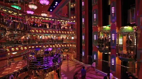 Cruise ship dance floor elevator fast TL P HD 0990 Stock Footage 7765851