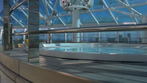 Cruise Ship Deck at Sunset Stock Footage 347912531