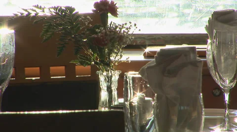 Cruise Ship Dining Table Stock Footage 33604864