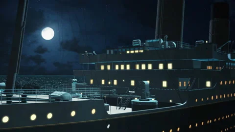 CRUISE SHIP IN THE EVENING Stock Footage 135680600