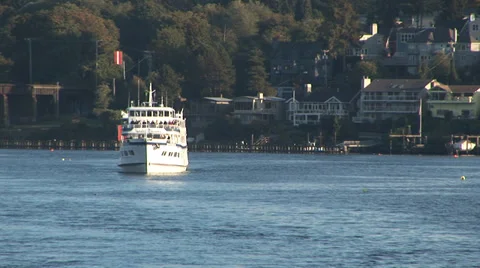 Cruise Ship Exits Ballard Locks Stock-Footage 33605000