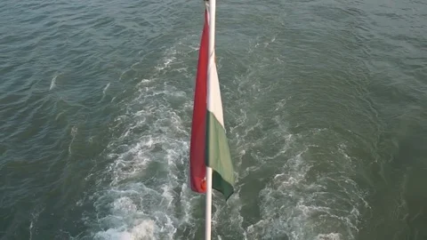 Cruise ship flag, slow motion Stock Footage 80613972