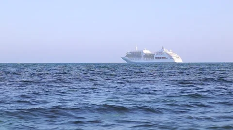Cruise ship floating in the sea 스톡 동영상 40474475