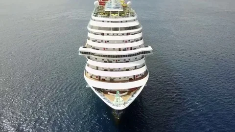 Cruise ship fly over Stock Footage