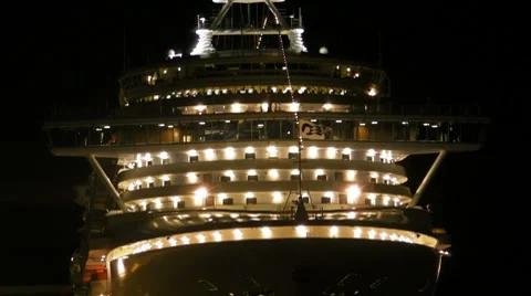Cruise Ship Front View Bow and Bridge Pilot House Stock Footage 8516650