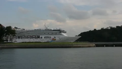 Cruise Ship Heading Sail Off Stock Footage 10865244