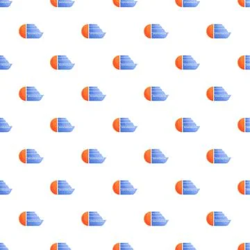 Cruise ship icon repeat pattern creating travel background Stock Illustration