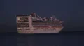 Cruise Ship Leaves Port At Night HD Footage