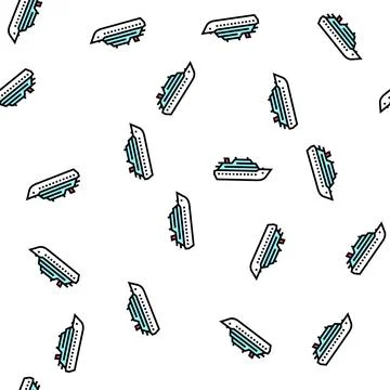 Cruise ship liner vector seamless pattern Illustration