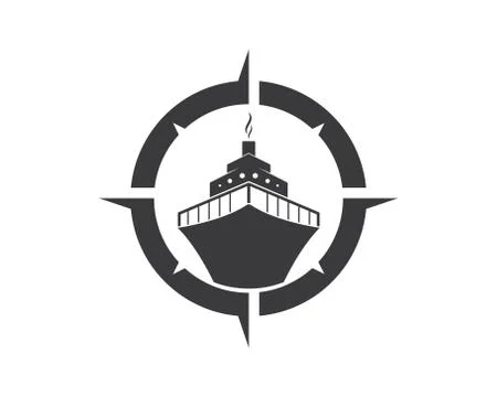 Cruise ship Logo Template vector icon illustration Stock Illustration