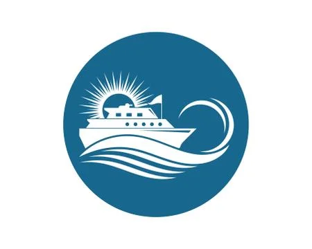 Cruise ship Logo Template vector icon illustration Stock Illustration