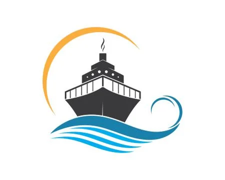 Cruise ship Logo Template vector icon illustration Stock Illustration