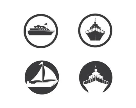 Cruise ship Logo Template vector icon illustration design Stock-Illustration