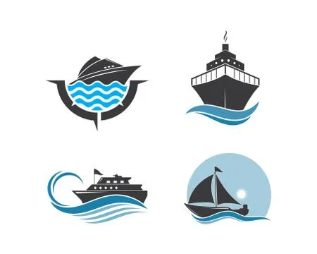 Cruise ship Logo Template vector icon illustration design Illustrazione stock