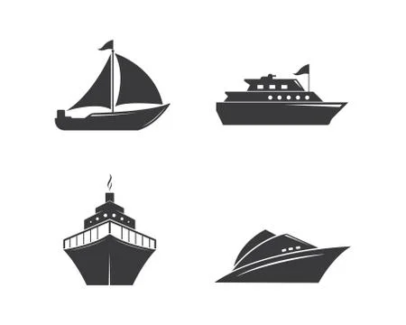 Cruise ship Logo Template vector icon illustration design Stock Illustration