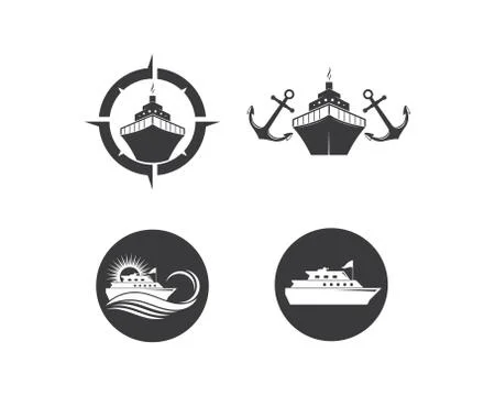 Cruise ship Logo Template vector icon illustration design Stock Illustration