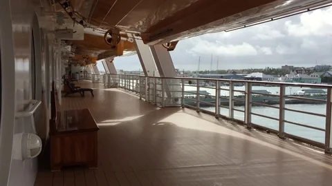 Cruise ship mid deck looking left Stock Footage 71129536