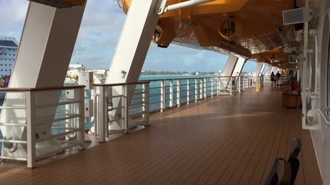Cruise ship mid deck looking right Stock Footage 71129905