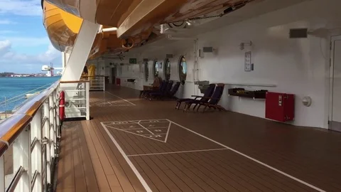 Cruise ship mid deck looking right Stock Footage 71130485