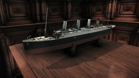 CRUISE SHIP MOCK UP MODELL Stock Footage 135680767